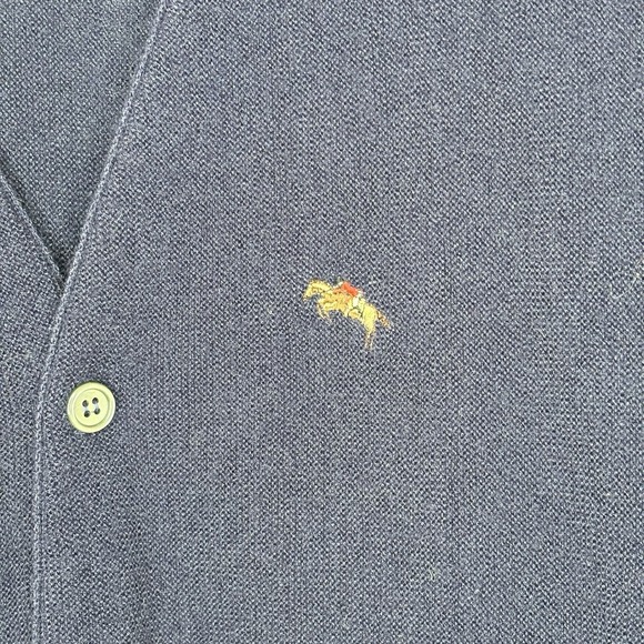 Steeplechase Cardigan Sweater Blue Knit Grandpa Vintage Medium Academia Preppy - Picture 3 of 8